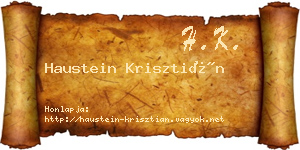 Haustein Krisztián névjegykártya